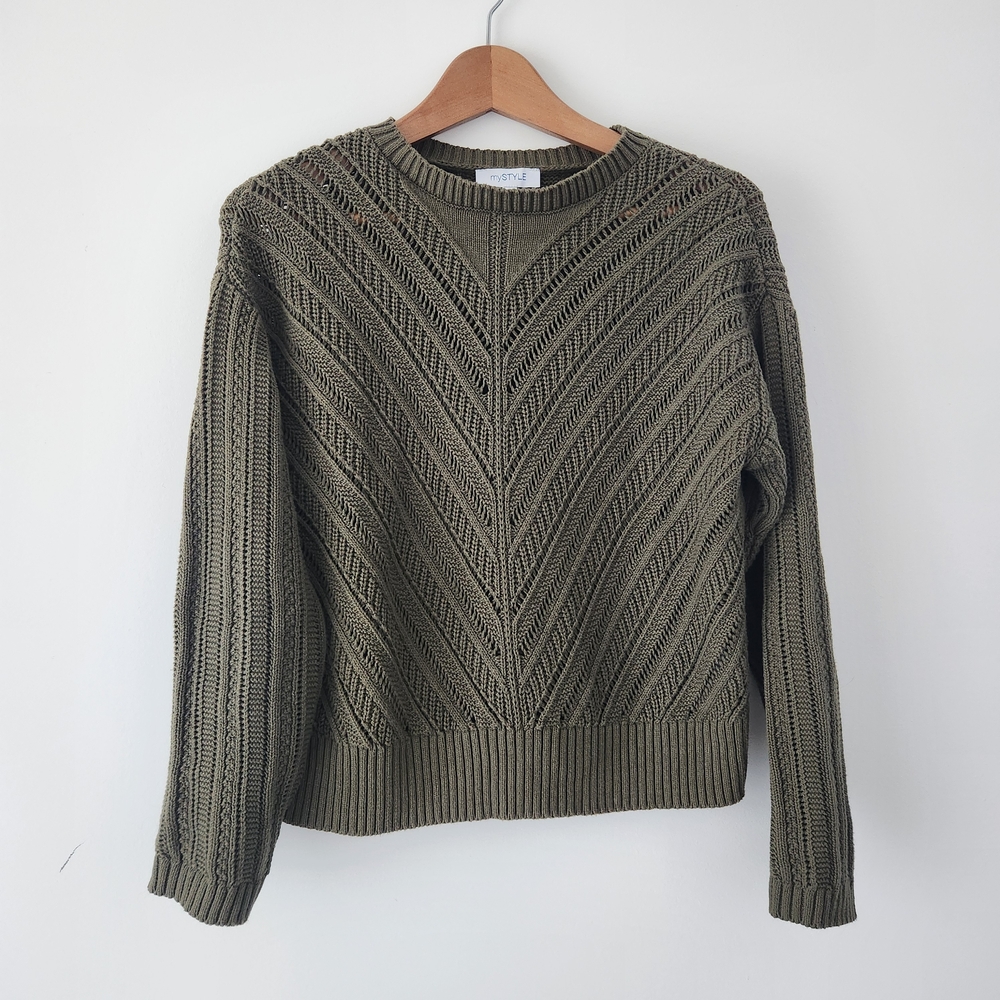 Elegant Olive Knit Sweater